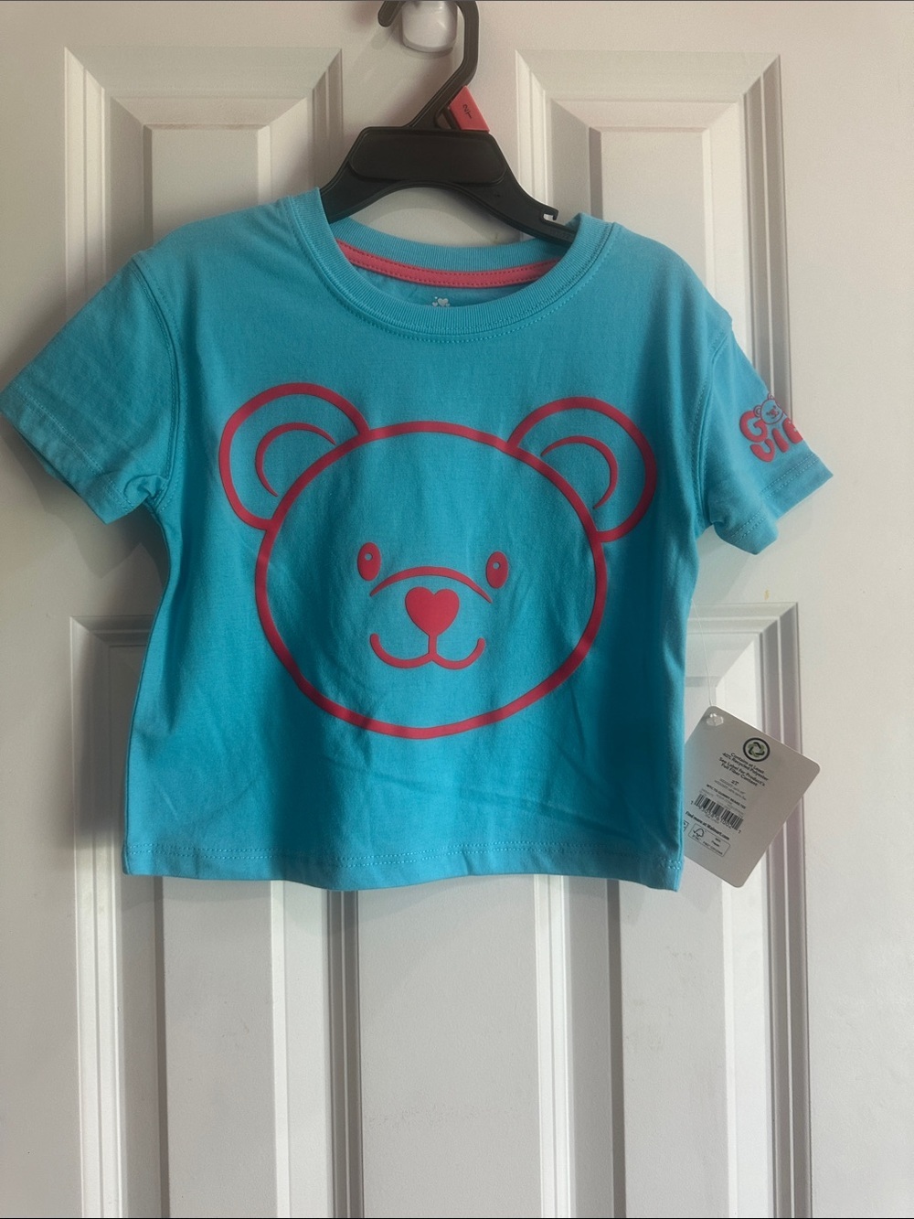 NEW Kids Bear Graphic Tee - Turquoise with Pink Print size 2T